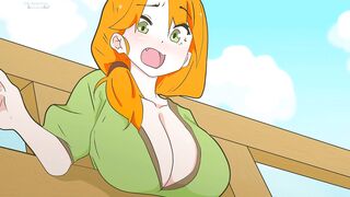 Alex got stuck in the fence, but Steve couldn't get past! Minecraft,Hentai,Cartoon,Parody !