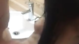 Asian Girl with 6 Pack Fucked on Bathroom Table