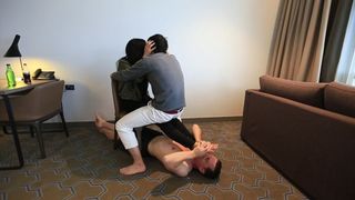 Couple Dominate and Trample Slave in Hotel (preview)