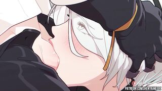 neir autonoma hentai 2B getting creampied in her tight asshole 2В animation