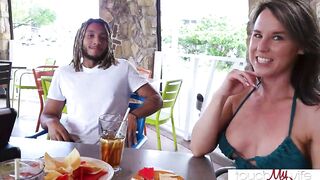 Horny Wifey Gets Wet Over Hung Black Bartender 2