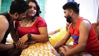 A FUNNY STORY OF A SEXY HOT BHABI AND HER YOUNG NEIGHBOR BOYS, DESI GANG-BANG