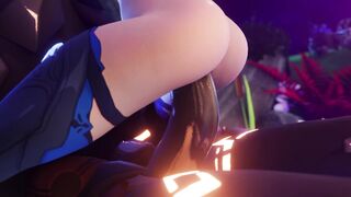 Genshin Impact Eula Riding Big Lawachurl Cock