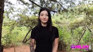 Offering Cash to Sexy Girl in the Forest in Exchange for Sex - Salome Gil