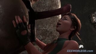Lara's holes stretched and creampied by a monstercock - 3D ANIMATION