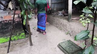 I see my step aunty going into the bathroom to urine but I grabbed her behind and started fucking her