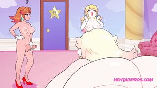 Giant busty blonde fucked by two tiny cocks - Funny Cartoon