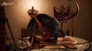 Horny Girl is dominated by a Lizardman | Double Cock Monster | 3D Porn Wild Life