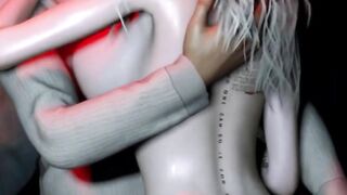 3D big boobs Asian whore cheating with big dick in the bar