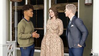 Horny frat boy fucks his uncle's new cute nerdy wife