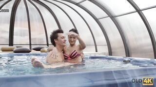 OLD4K. Girl attracts strict older instructor and gets it on with him