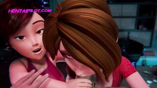 Cass And Best Friend Fucking A Massive Cock - 3D Animation