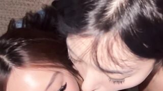 Elle Lee and Yoshi - POV Two Petite Asian Girls Suck Cock DRY ????