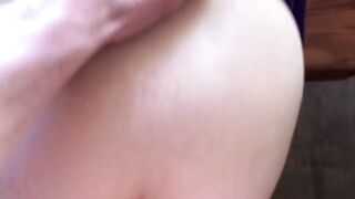 Teen Fucked Hard Stepmom on the Kitchen Table and Cumshot Her Ass While Dad Was in the Shower