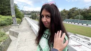 Picked up a hottie on the highway and fucked her hard in the bushes