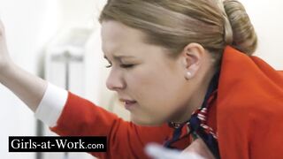 The naughty evening of a stewardess during her stopover