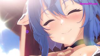 Genshin Cow Ganyu Cowgirl & Handjob ( Uncensored )