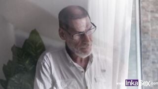 Morbid husband fucks his wife's stepsister while she is not at home