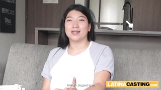 Plumper Asian Latina is titty-fucked after a deep throat blowjob