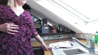 Grandma & Grandpa seduce their cleaning lady and eagerly lick their cunt clean