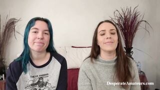 Casting Desperate Amateurs Alisha Olivia and Milo getting their tight pussies pounded hard