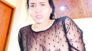 My Colombian girlfriend with big ass finds me masturbating and then we fuck