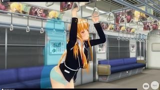 [CM3D2] - Sword Art Online Hentai, Asuna Yuuki Fucked on Train
