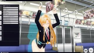 [CM3D2] - Sword Art Online Hentai, Asuna Yuuki Fucked on Train