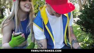 FamilyStrokes- Step-Sis Blows bro for Pokemon