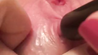 Vibrator Straight on Exposed Clit