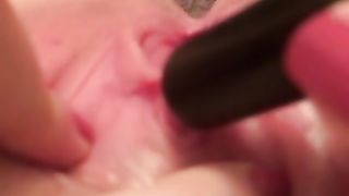 Vibrator Straight on Exposed Clit