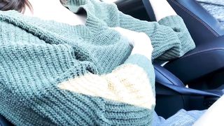 Petite Wife Masturbates on the Side of a Busy Street and in the Car