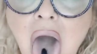 Busty 50 Year old Woman Opens Mouth and Tells you to Cum