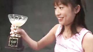 Japanese Teenager Drinks Trophy Cup Full of Cum (partially Sped Up)