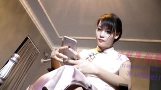 Beautiful Chinese Lady Trampling with Qipao