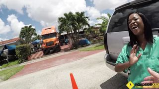 Roadside - Stacy Fucks her Mechanic in the Backseat