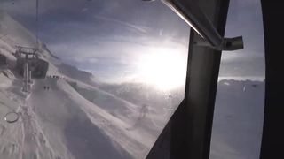 4K Public cumshot on mouth in ski lift Part 1, 2