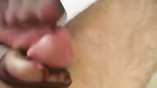 footjob  feet fetish nylon feet cum footjob