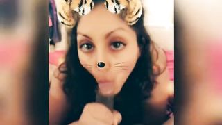 Super Cute College Slut Caught with Wet Pussy Cums and Swallows on Snapchat