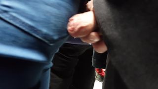 Encoxada grope Cum On Ass at Public