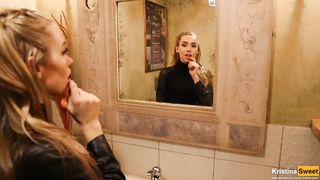 Public Blowjob! he Cum in my Mouth in the Toilet in a Restaurant !!!