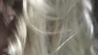 Skinny Blonde Teen Sucks Cock