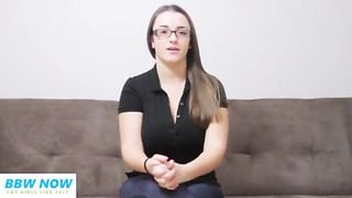 Chubby Teen PAWG in Jeans with Big Tits and Glasses