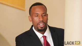 BLACK4K. Serious gentleman with huge dick fucks white teen girl