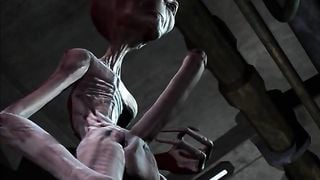 Blonde chick fucked hard by an alien