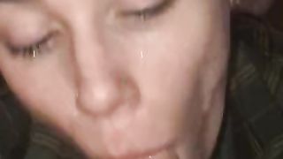 Spit Covered Whore gets Facial Ahegao Cross Eye