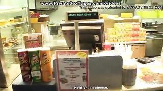 Public blow job & outdoor pussy fingering