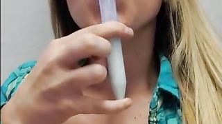 Hot MILF Masterbating at Car Dealership