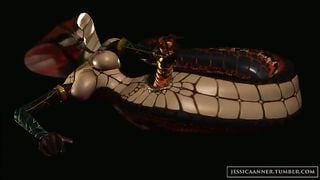 3D Cobra chick masturbates