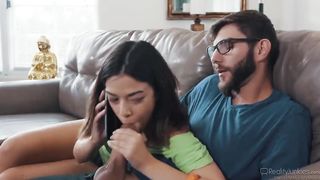 Little Step Sister Falls for Brothers Valentines Day Surprise